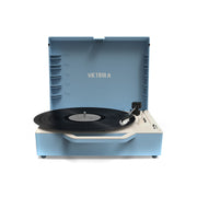 Victrola VSC-725SB-LBL Re-Spin Sustainable Bluetooth Suitcase Record Player- Light Blue