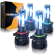 XWQHJW LED Headlight Bulbs, 90W, 6500K White Light, Aviation Aluminum, Plug and Play, 2 Pair Set for Chevy K1500 Suburban 1992-1999 V4 Series-90059006