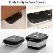 Beinilai Collapsible Foot Spa Bath Massage with Precise Temperature Control, 6 Massage Rollers, Bubble Function, Removable Pedicure Stone, Dark Color