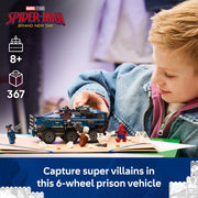 LEGO Marvel Spider-Man Prison Transport Chase Building Toy, 367 Pieces, Includes 4 Minifigures, Ages 8+, 6588689
