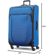 AMERICAN TOURISTER 142354-6188 4 KIX 2.0 Softside Expandable Luggage, Classic Blue, 28 Spinner