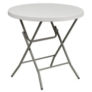 Flash Furniture RB-32R-GW-GG 32-Inch Round Granite White Plastic Folding Table