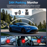 YETOKING XC006 Dual Dash Cam, 1080P Front and 720P Rear, Wide Dynamic Range, Super Night Vision, 24H Parking Mode, Loop Recording, Supports 256GB