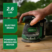 Metabo HPT 18V MultiVolt Cordless 5-Inch Random Orbital Sander, Brushless Motor, Variable Speed, Electric Brake, Lightweight, Green, SV1813DAQ4