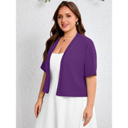 Showmall Womens Plus Cropped Cardigan Open Front Shrug Lightweight Bolero Purple 3X