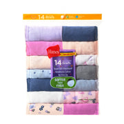 Hanes Girls Briefs Underwear Pack, 14-Pack, Core Cotton, Classic Fit, Expandable Waistband, Solid Print