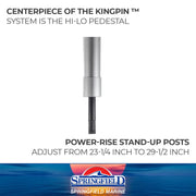 Springfield King-PIN Standard Power-Rise Pedestal, Adjustable Height 22.5-29.5 in, 360-Degree Rotation, Anodized Cast Aluminum, Black, 1612402-A