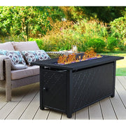 PHI VILLA PV-E07 45-inch 50000BTU Rectangular Outdoor Propane Gas Fire Pit Table with Lid