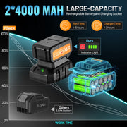 SPBTAR Cordless Impact Wrench Kit, 1200Nm High Torque Brushless Motor, 21V with Dual 4.0Ah Batteries, Charger, LED Work Light, 5 Sockets Set