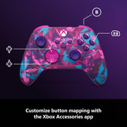Microsoft Xbox Wireless Controller Heart Breaker Special Edition, Vibrant Pink Purple Blue Design, Textured Triggers, Rubberized Grips, Bluetooth, Share Button, EP2-29567