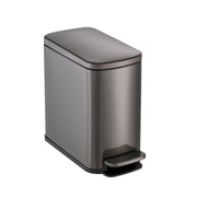 Simpli-Magic Bathroom Trash Can, 1.6 Gallon Stainless Steel Soft-Close Step Pedal, Gunmetal, 79696