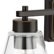 Better Homes and Gardens 22 in. Modern Dimmable 3-Light Bronze Bathroom Vanity Light with Clear Glass Shade BH24W20001020WM