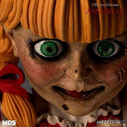 Mezco Toyz Annabelle Comes Home Designer Series Doll, 6-Inch, 7 Points of Articulation, Interchangeable Legs, White Dress with Red Ribbon, Collector-Friendly Window Box