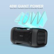 Oraolo M33 Pro Bluetooth Speaker, 40W Power, Deep Bass, IPX6 Waterproof, Wireless Stereo Sound, 24H Playtime, Built-in Mic, TF/SD Card, AUX-in, Portable with Silicone Handle