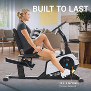 XTERRA SB250 Recumbent Exercise Bike, 24-Level Magnetic Resistance, 13.5 lb Flywheel, 5.5