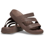 Crocs Getaway Strappy Women's Sandals, Lightweight EVA, Cushioned Croslite Footbed, 1.3-Inch Platform, Truffle, 8