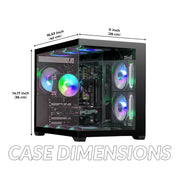 Gaming-Pro Desktop Computer, Intel Xeon E5 10-Core 3.9GHz, AMD RX550 4GB Graphics, 32GB DDR RAM, 512GB SSD + 1TB HDD, WiFi 6, Bluetooth 5.4, RGB Fans, Windows 11