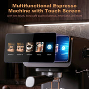 Bluebow Espresso Machine Coffee Maker with 20 Bar Pressure, Milk Frother Steam Wand, Semi-Automatic, Black, CM3160