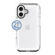 onn. WIBCLR100149706 Rugged Phone Case with Holster for iPhone 16 - Clear