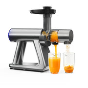 NICWIN Cold Press Masticating Juicer, 150W High Torque Motor, 55 RPM, Self-Feeding Chute, BPA-Free, Silver, HH-W01