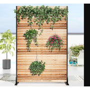 MAYEERTY 72x47x16 Inch Natural Wood Grain Louvered Galvanized Steel Privacy Screen, 6 Piece Set - Long-lasting