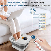 UNIFULL DDZYP-06-White Collapsible Foot Spa Bath with Fast Heating, Motorized Shiatsu Massage, Temperature Control, Pedicure Kit, White, DDZYP-06-White