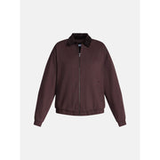 Madden NYC Women's Cotton Twill Bomber Jacket, Relaxed Fit, Cropped Length, Brown, Zip-Up Closure