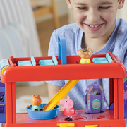 Peppa Pig F88815S1, 2-in-1 Party Bus Playset with 3 Figures and 13 Accessory Pieces, Preschool Toys