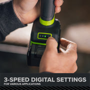 Greenworks AG590A2 24V Cordless 4-1/2 in Brushless Power Angle Grinder, 3-Speed Settings, Adjustable Handle, Tool-Free Guard, 3.6 lb