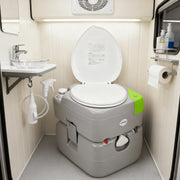 Kohree Portable Camping Toilet, 5.8 Gal Waste Tank, Diagonal Elongated Seat, T-Type Full-Coverage Flush, HDPE Material, Lightweight, KR3124-WR