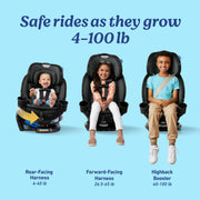 Graco Turn2Me 3-in-1 Rotating Convertible Car Seat, Lilac Mod, 4-100 lb, 5-Point Harness, 2220326