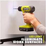 Ryobi ONE+ 18V Cordless 3/8 in. Drill Driver Kit with 1.5 Ah Battery, Charger, Keyless Chuck, LED Worklight, PCL201K1