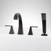 Vilamonte 4-Hole Roman Tub Faucet and Hand Shower - Without Rough-In Valve - Matte Black