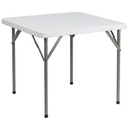 Flash Furniture DADYCZ86 34'' Square Granite White Plastic Folding Table