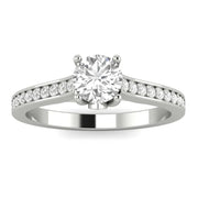 Sk Jewel 1/2ctw Diamond Engagement Ring in 10k White Gold, 6