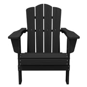 ROWHY Patio Folding HDPE Resin Adirondack Chair, Black - Easy to Store