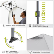Core Equipment 40363 13' x 13' Center Push Instant Canopy, Cool Dark Gray