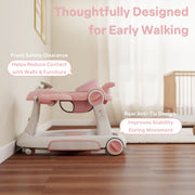 AILEEKISS 5-in-1 Musical Baby Walker, Foldable, Adjustable Height, Beige, Unisex