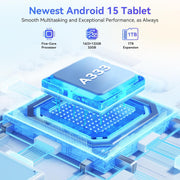 AEEZO YHB-C10-BK Android 15 5-Core 10inch Tablet,16GB Ram+32GB ROM +1TB Expand,IPS Display, Widevine L1, 5G Wifi, Black