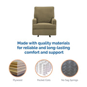 Baby Relax Salma 2-in-1 Rocker Recliner Chair, Soft Touch Polyester Chenille Upholstery, Multi-Position Recline, Light Gray, NS012LTG