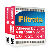 3M Filtrete Micro Allergen Defense Air Filters, MPR 1000, MERV 11, Electrostatic Pleated, 20x20x4 in, 2-Pack