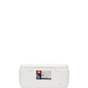 Igloo Polar White 120 Qt Insulated Hard Shell Ice Chest Cooler with Ultratherm Technology, Stain-Resistant Liner, Child-Safe Latches, Reinforced Handles, Threaded Drain Plug, 44577