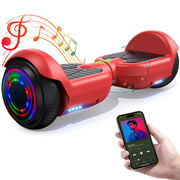 Tcdjtc Self-Balance Scooter for Kids, Electric Scooter with Bluetooth Speakers, Hover Off Road Board Electric Scooter with LED Lights