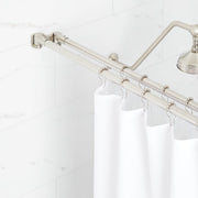 Signature Hardware 466773 60'' Straight Brass Shower Rod, Brushed Nickel