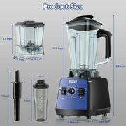PRASKY Countertop Blender, 70oz Capacity, 1000W Motor, 6 Speeds, Stainless Steel Blades, BPA-Free Jar, Includes 25oz To-Go Cup, Blue