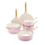 GreenPan CC002445-001 Reserve Ceramic Nonstick 10-Piece Cookware Set, Blush