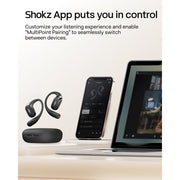 Shokz OpenFit 2 Wireless Open-Ear Headphones, Premium DualBoost Audio, IP55 Water-Resistant, 48H Playtime, USB-C Fast Charging, Black, SHOKZ T920