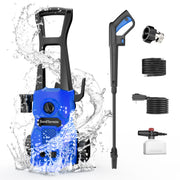 YWSJ Electric Pressure Washer with Foam Cannon, 2000 PSI, 1.6 GPM, Corded, Blue, Portable with 36ft Power Cord and 23ft Hose, C15-BL