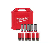Milwaukee 49-66-7833 SHOCKWAVE Impact-Duty 1/2 in. Drive Deep SAE & Metric Lug Nut Impact Socket Set (11-Piece)