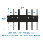 Transform Partners MI-346L VESA 600x400mm Wall Television Mount, Black
